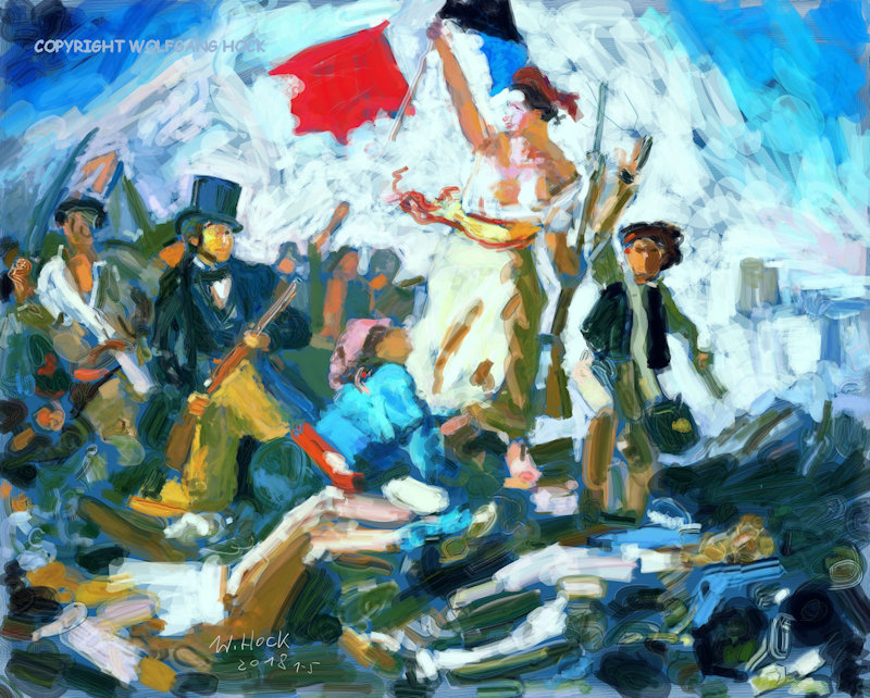 All Left Propaganda ?  Alles Linke Meinungsmache ?  2018   Study after Delacroix Studie nach Delacroix Handmade digital painting on paper 30 x 24 cm (215 megapixel)