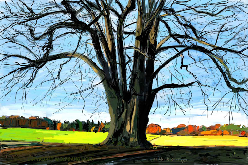Tree II - Baum II -  2015   Handmade digital painting on canvas 150 x 100 cm (145 megapixel)