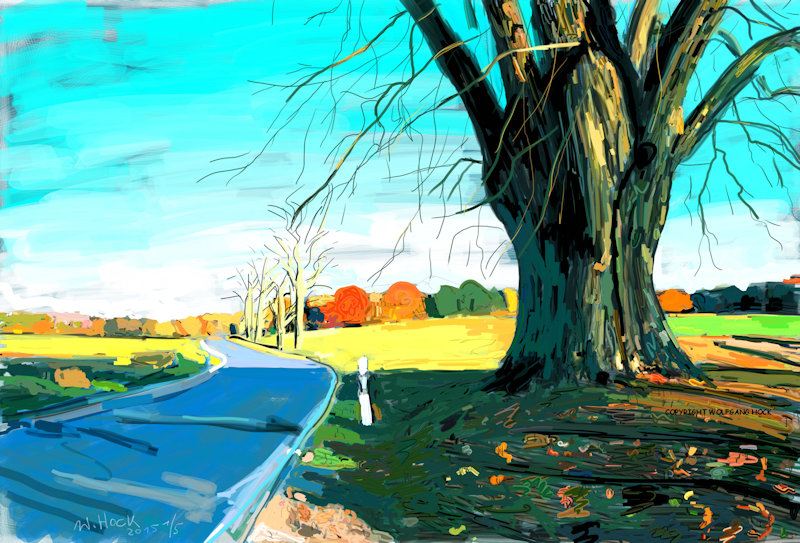 Tree III - Baum III -  2015   Handmade digital painting on canvas 150 x 100 cm (148 megapixel)