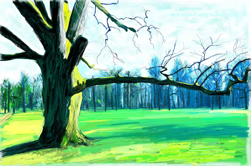 Tree IV - Baum IV -  2016   Handmade digital painting on canvas 150 x 100 cm (180 megapixel)