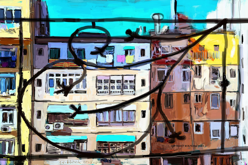 Barcelona I  2018   Handmade digital painting on canvas 180 x 120 cm (180 megapixel)