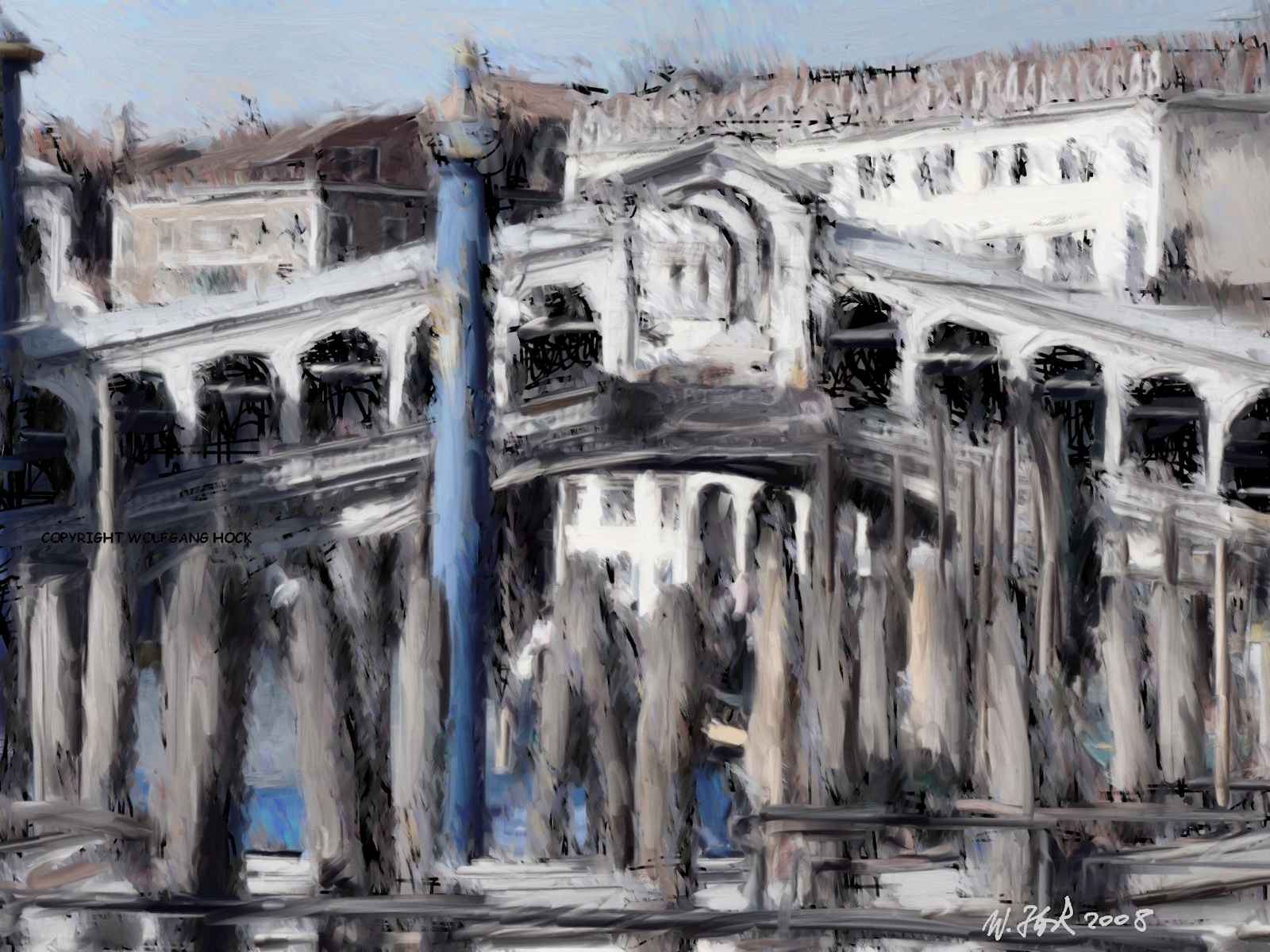 Ponte Rialto II 2008   Inkjet printed computer painting on paper, edition of 5 53 x 40 cm (5 megapixel)