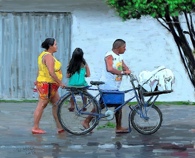 Kleine Familie - Small family - Família pequena 2026   Handmade digital painting on canvas 150 x 120 cm (217 megapixels)