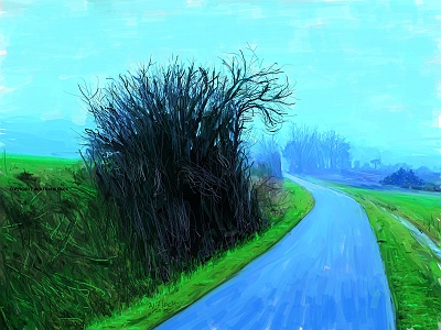 Landschaft bei Bamberg IV - Landscape near Bamberg IV - Paisagem perto de Bamberg IV 2022   Handmade digital painting on canvas 160 x 120 cm (201 megapixels)